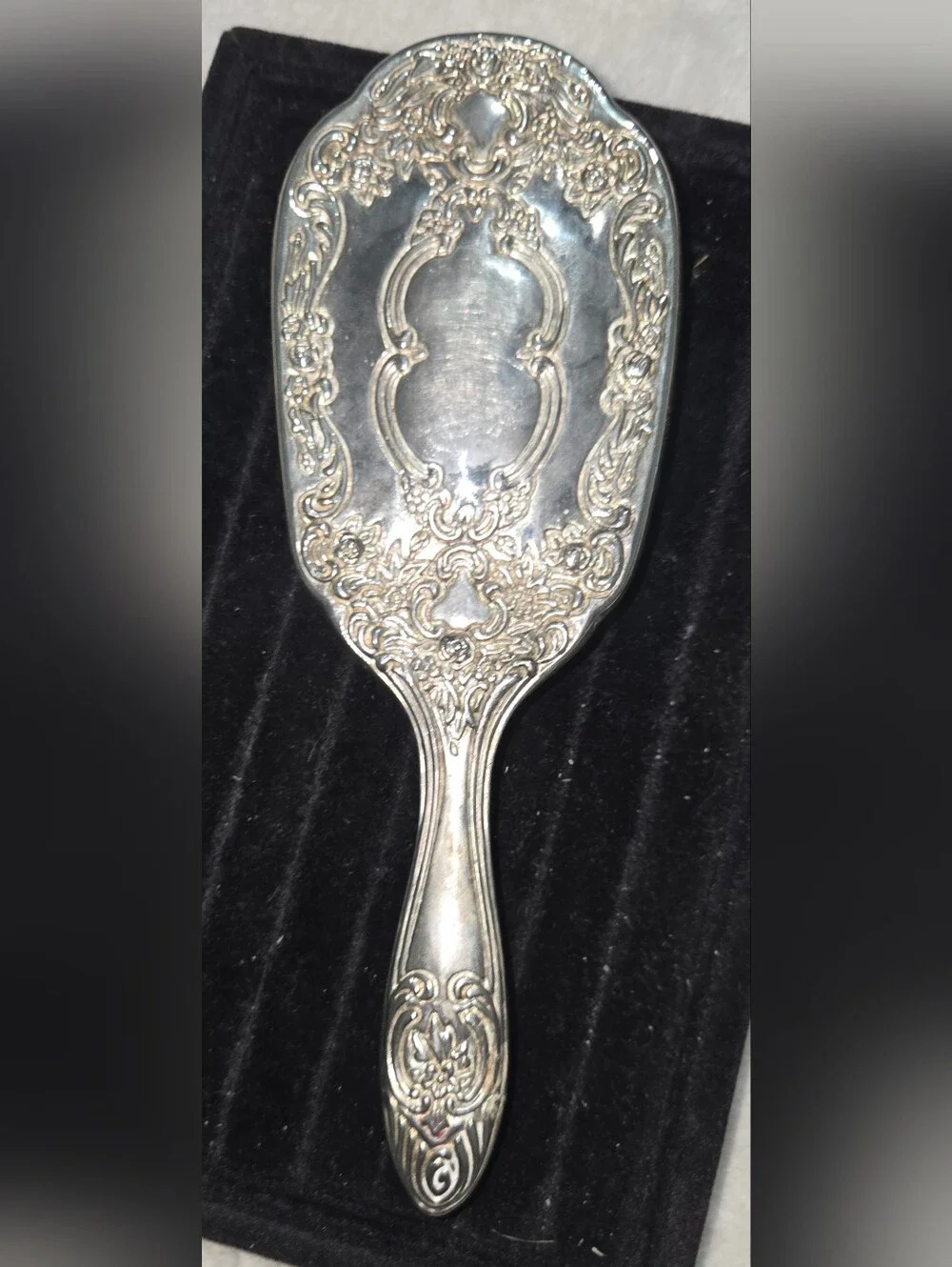Silver-Plated Hair Brush Vintage